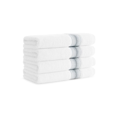 Monarch Brands Turkish Hand Towels, 18in x 32in, Striped , Slate, 4PK PNP-HT-STT-1832-5-4-SLT